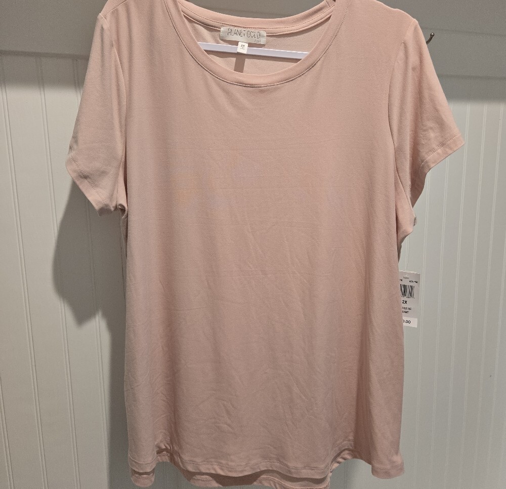 Planet Gold Ash Pink Essential Knit Tee – Size 2X, NWT - Picture 6 of 6